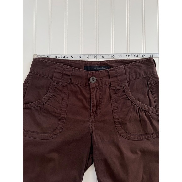 Calvin Klein Jeans Womens 4 Bermuda Shorts Brown Stretch Mid Rise Casual - Picture 4 of 8